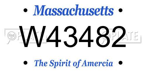W43482 Massachusetts License Plate