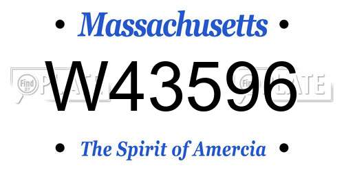 W43596 Massachusetts License Plate