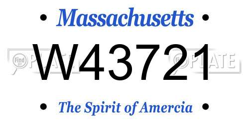 W43721 Massachusetts License Plate