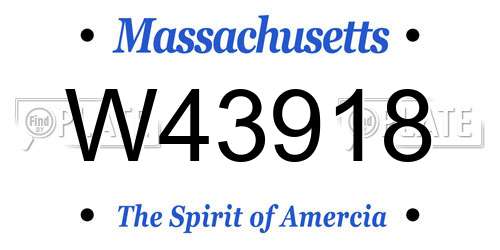 W43918 Massachusetts License Plate