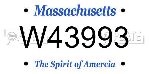 W43993 Massachusetts License Plate