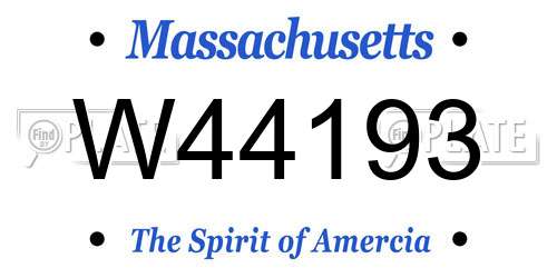 W44193 Massachusetts License Plate