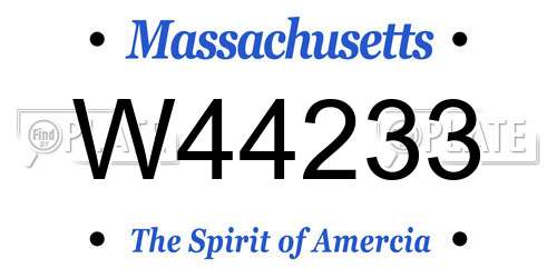 W44233 Massachusetts License Plate