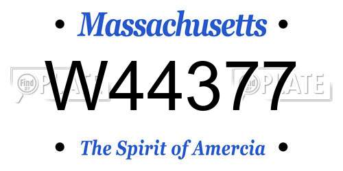 W44377 Massachusetts License Plate