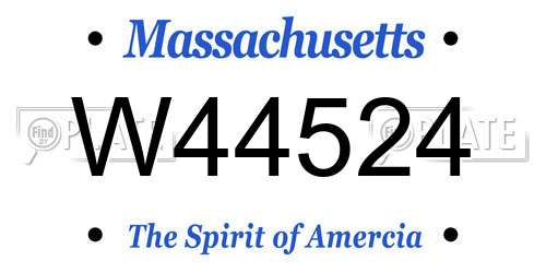 W44524 Massachusetts License Plate