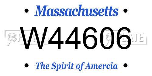 W44606 Massachusetts License Plate