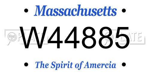 W44885 Massachusetts License Plate