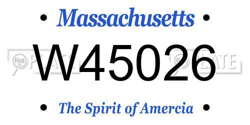 W45026 Massachusetts License Plate