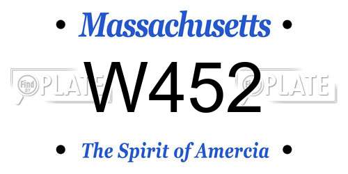 W452 Massachusetts License Plate