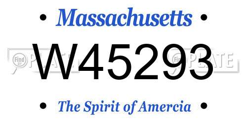 W45293 Massachusetts License Plate