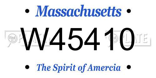 W45410 Massachusetts License Plate