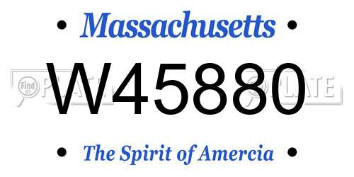 W45880 Massachusetts License Plate