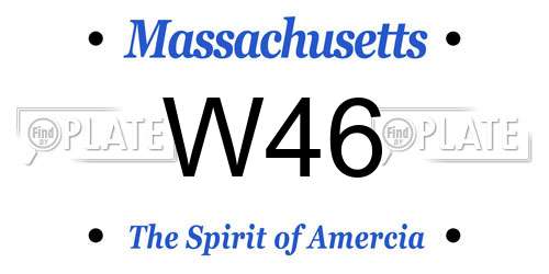 W46 Massachusetts License Plate