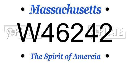 W46242 Massachusetts License Plate