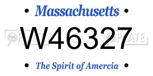 W46327 Massachusetts License Plate