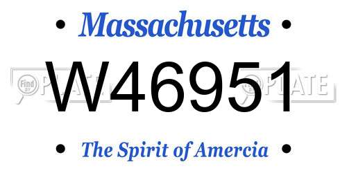 W46951 Massachusetts License Plate