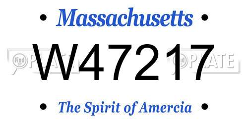W47217 Massachusetts License Plate