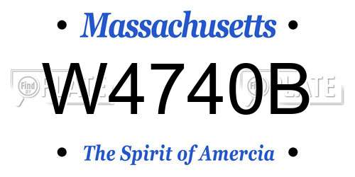 W4740B Massachusetts License Plate