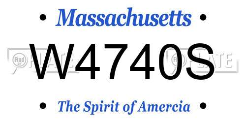 W4740S Massachusetts License Plate