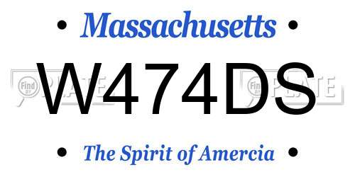 W474DS Massachusetts License Plate