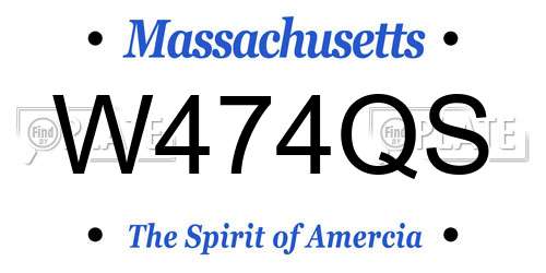 W474QS Massachusetts License Plate