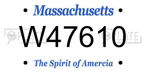 W47610 Massachusetts License Plate