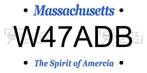 W47ADB Massachusetts License Plate