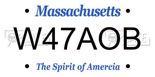 W47AOB Massachusetts License Plate