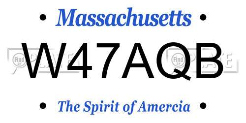 W47AQB Massachusetts License Plate
