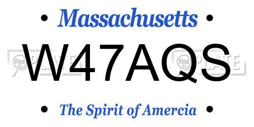W47AQS Massachusetts License Plate