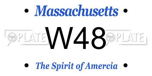 W48 Massachusetts License Plate