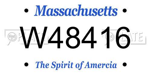W48416 Massachusetts License Plate