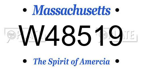 W48519 Massachusetts License Plate