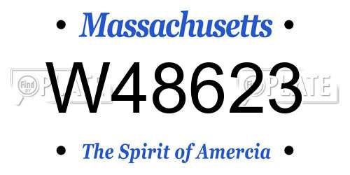 W48623 Massachusetts License Plate