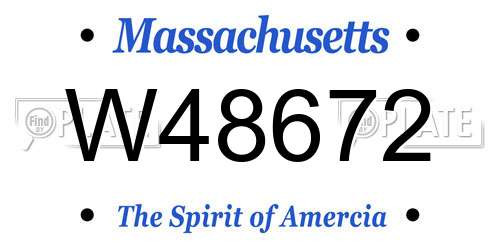 W48672 Massachusetts License Plate