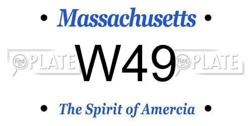 W49 Massachusetts License Plate