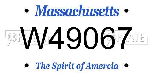 W49067 Massachusetts License Plate