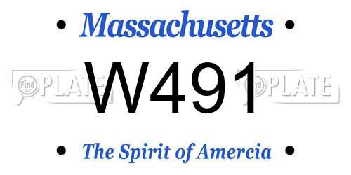 W491 Massachusetts License Plate