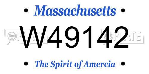 W49142 Massachusetts License Plate