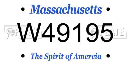 W49195 Massachusetts License Plate