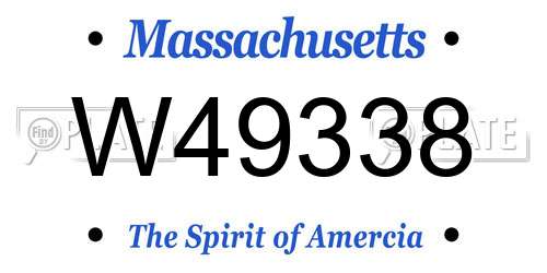 W49338 Massachusetts License Plate