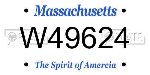 W49624 Massachusetts License Plate