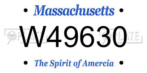 W49630 Massachusetts License Plate