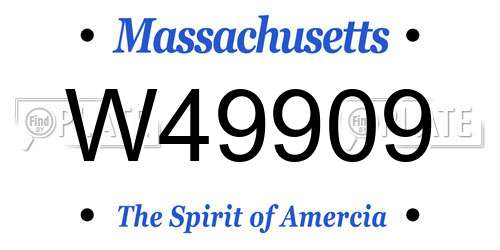 W49909 Massachusetts License Plate