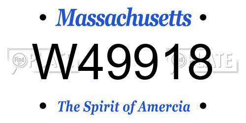 W49918 Massachusetts License Plate