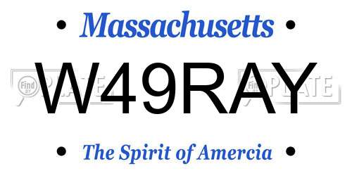 W49RAY Massachusetts License Plate
