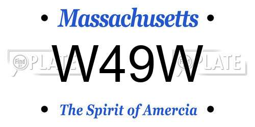 W49W Massachusetts License Plate
