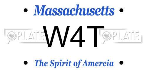 W4T Massachusetts License Plate