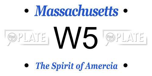 W5 Massachusetts License Plate