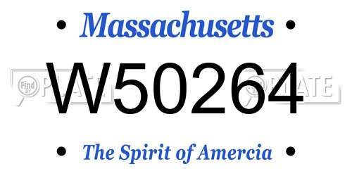 W50264 Massachusetts License Plate